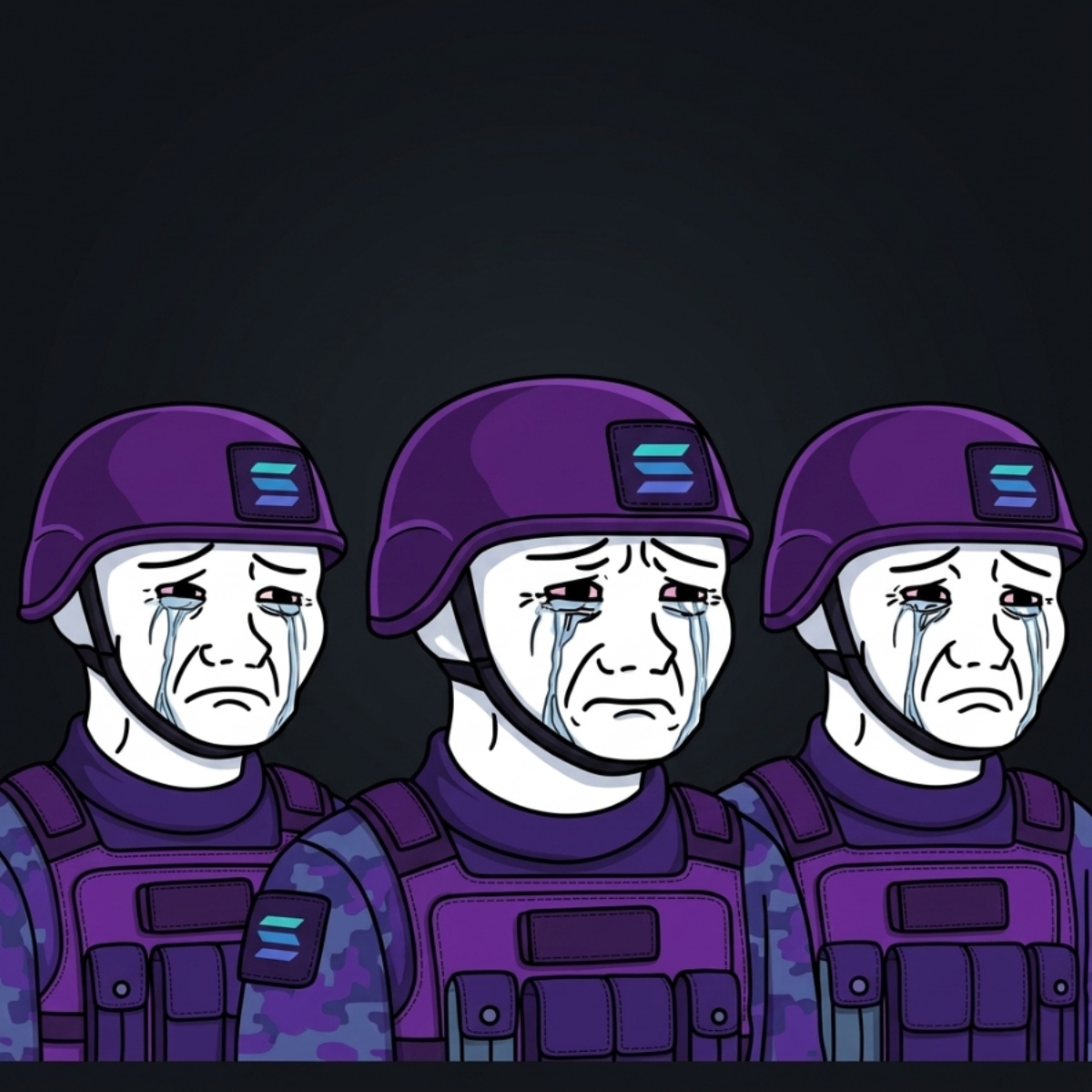 RAIDOORS soldiers crying — degen solidarity